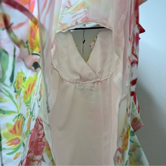 NWT Mini Dress Milly Nora Neon Botanical Ruffle Multi Color White Size 8 - Picture 15 of 16